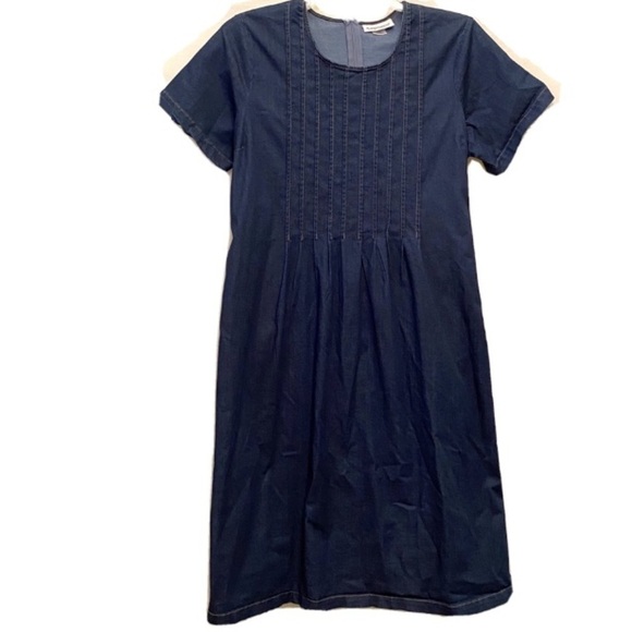 SERENGETI DENIM DRESS Pleats, Zip, Career, Casual - Picture 2 of 6